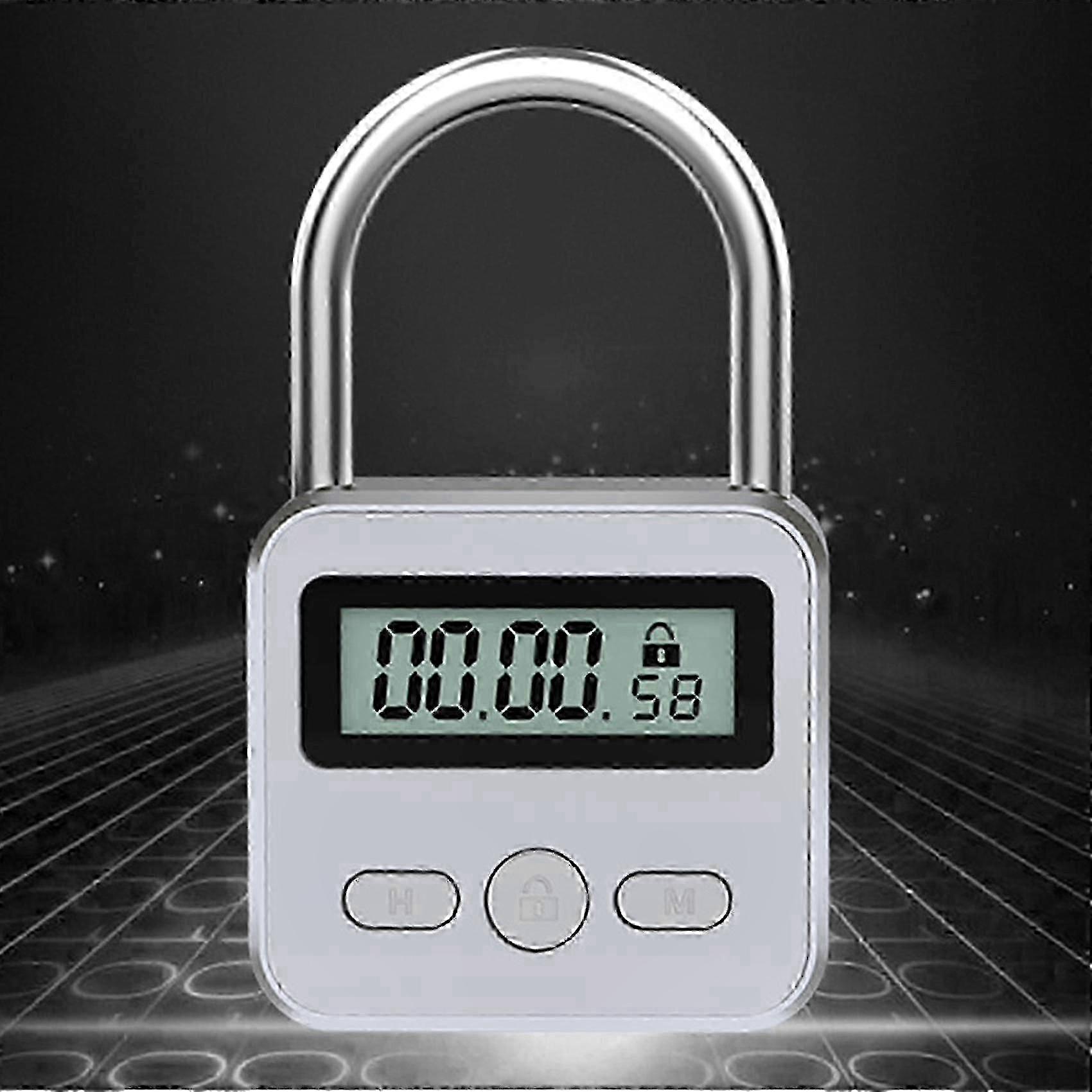 LCD Time Lock with USB Timer Padlock 99 Hours Max Timing Metal Security Device