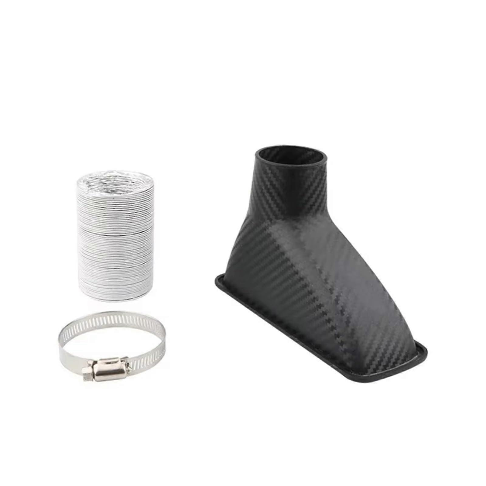 Air Filter Inlet Pipe ABS Universal Turbo Air Intake Kit 1 Piece Front Bumper Air Funnel Square Hose