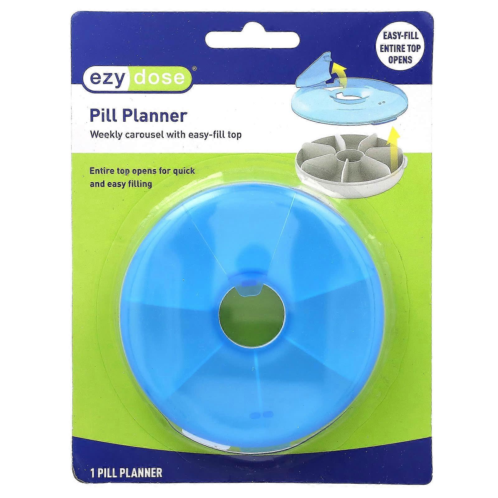 Pill Planner, Weekly Carousel With Easy-Fill Top, 1 Count