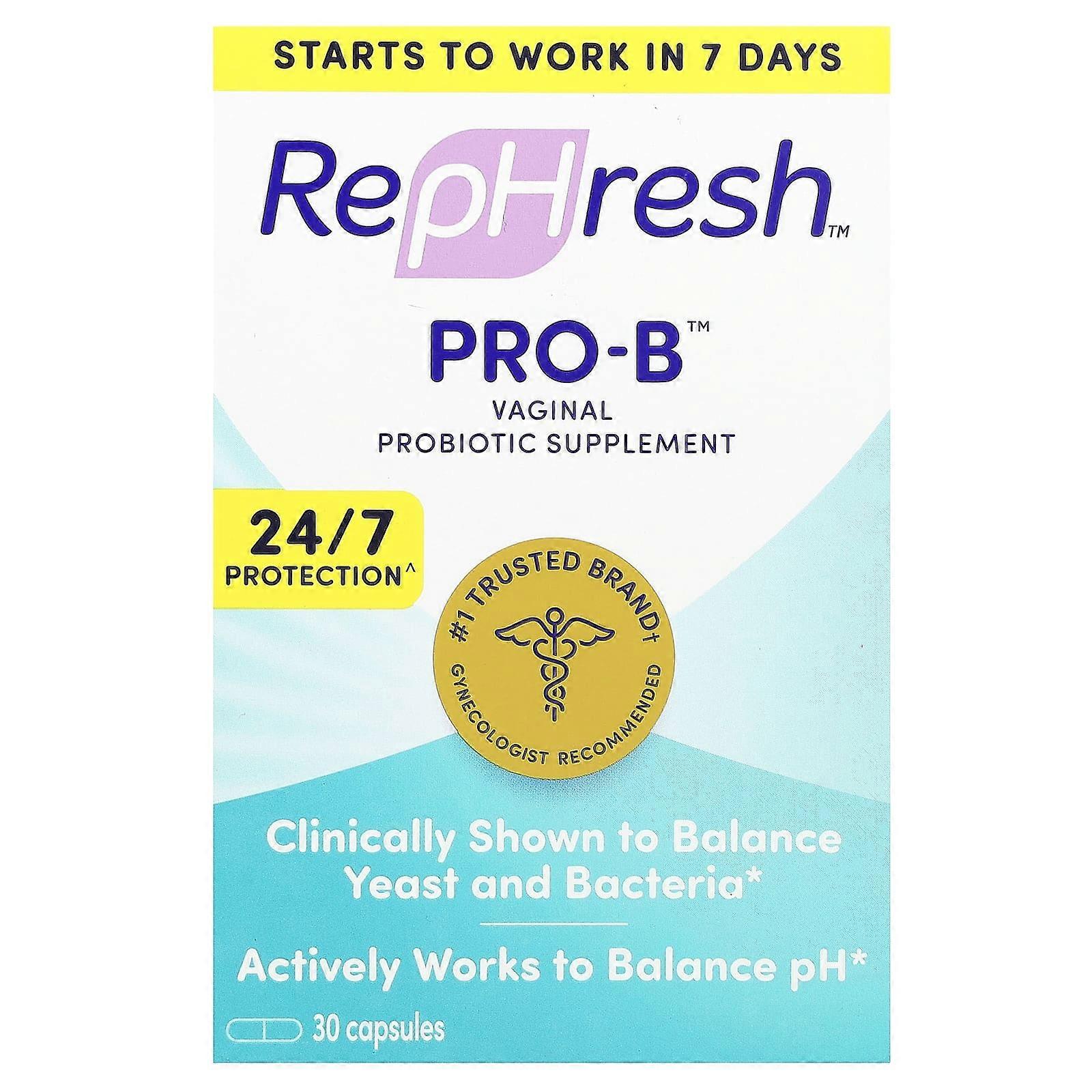 Rephresh, Pro-B, Vaginal Probiotic Supplement , 30 Capsules