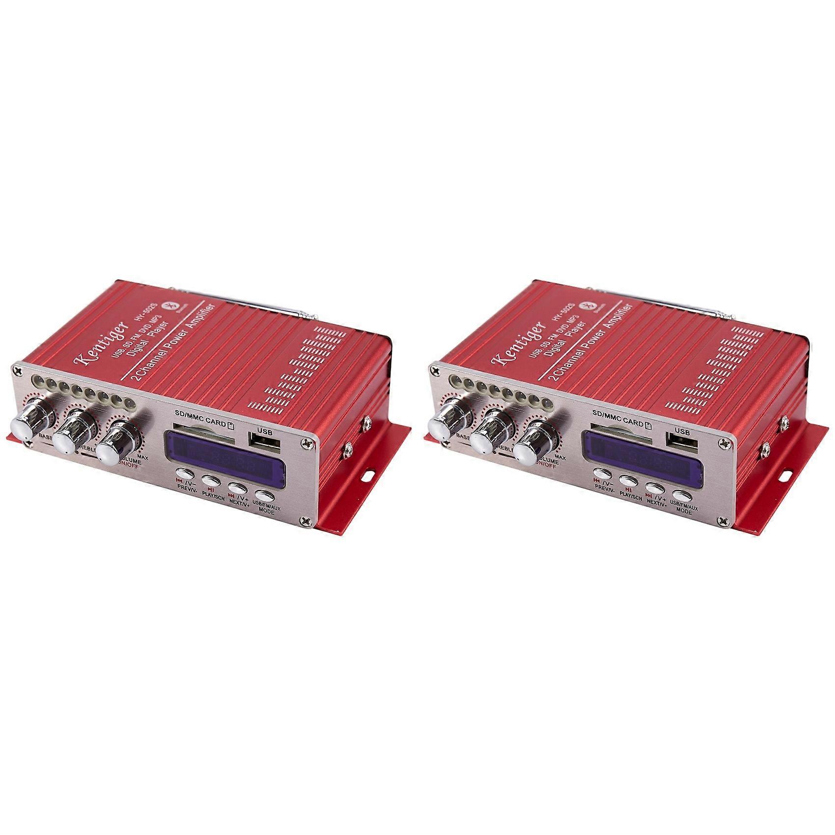2X Kentiger Hy-502S 2Ch Bluetooth Hi-Fi Super Bass Output Power Stereo Amplifier with Remote Controller Usb/Sd Card