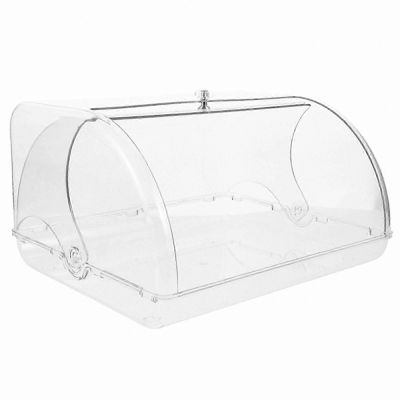 Plastic Bread Box with Lid for Freshness, Elegant Kitchen Countertop Storage Container