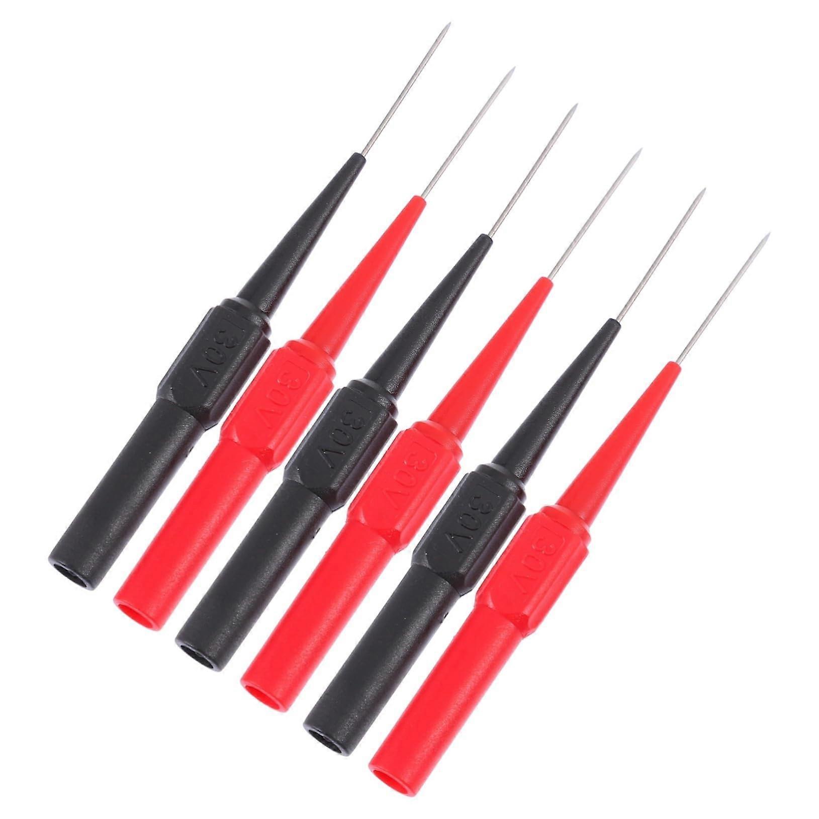 Multimeter Test Lead Extension Piercing Needle Probes 6Pcs Vehicle Electrical Testing  Sensitivity Accurate Contact