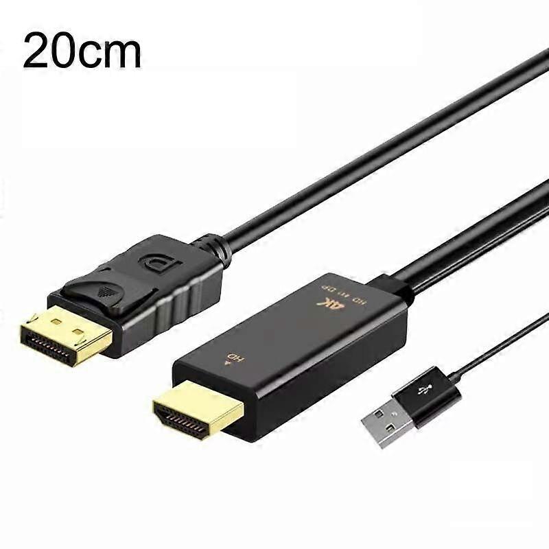 H146 25cm HDMI To DP Adapter With Power Supply H146 25cm