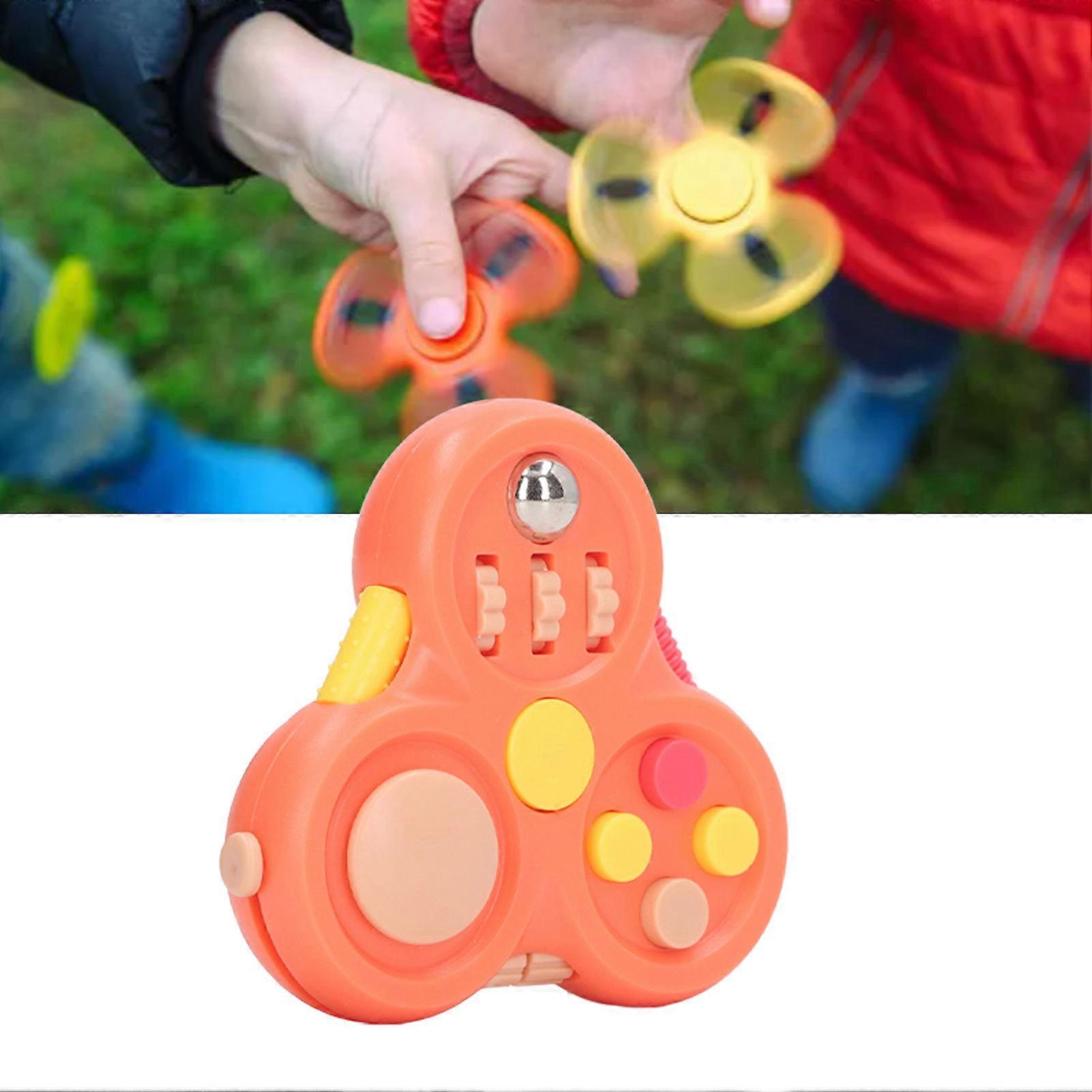 Roller Ball Button Gear Fingertip Sensory Rotating Controller Pad Toy Kid Anxiety Stress Relief Game Pad Orange 