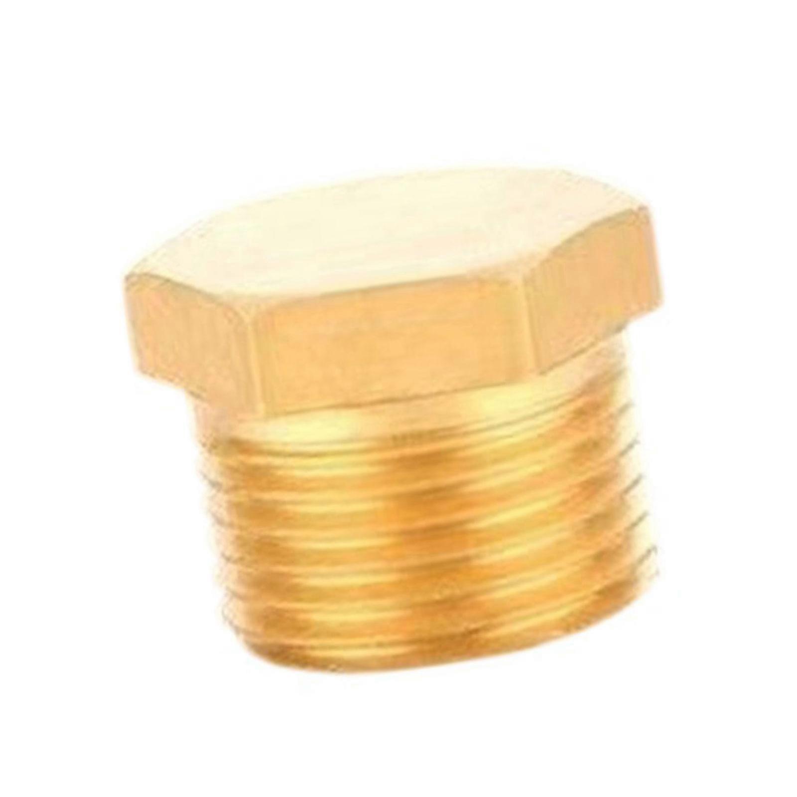 Male Thread Brass Pipe Hexagonal Head End Caps Plug Fitting Coupler Connector Adapters Pipe Plumbing Fitting Adapters Multicolor