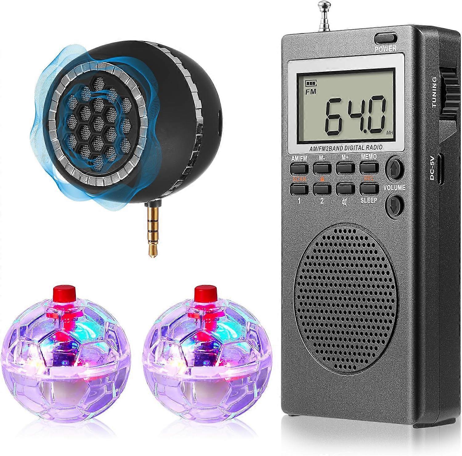 The Spirit Box device kit includes two LED cat balls and one Spirit Box speaker,