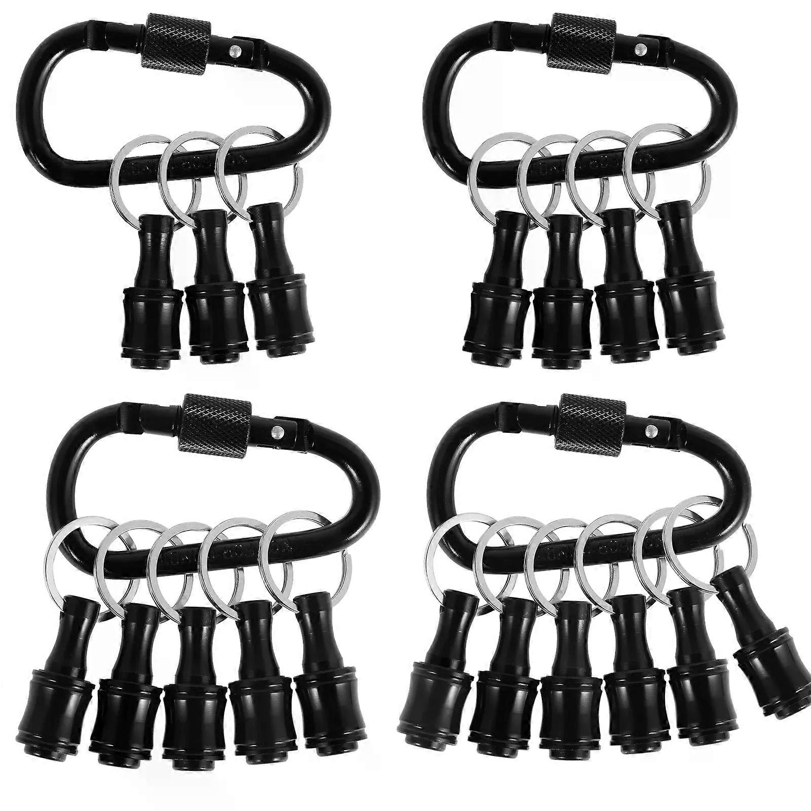 Bit Holder With Carabiner 1/4Hex Shank Alloy Screwdriver Bits Holder Quick-change Extension Bar Keychain Drill Screw Adapter