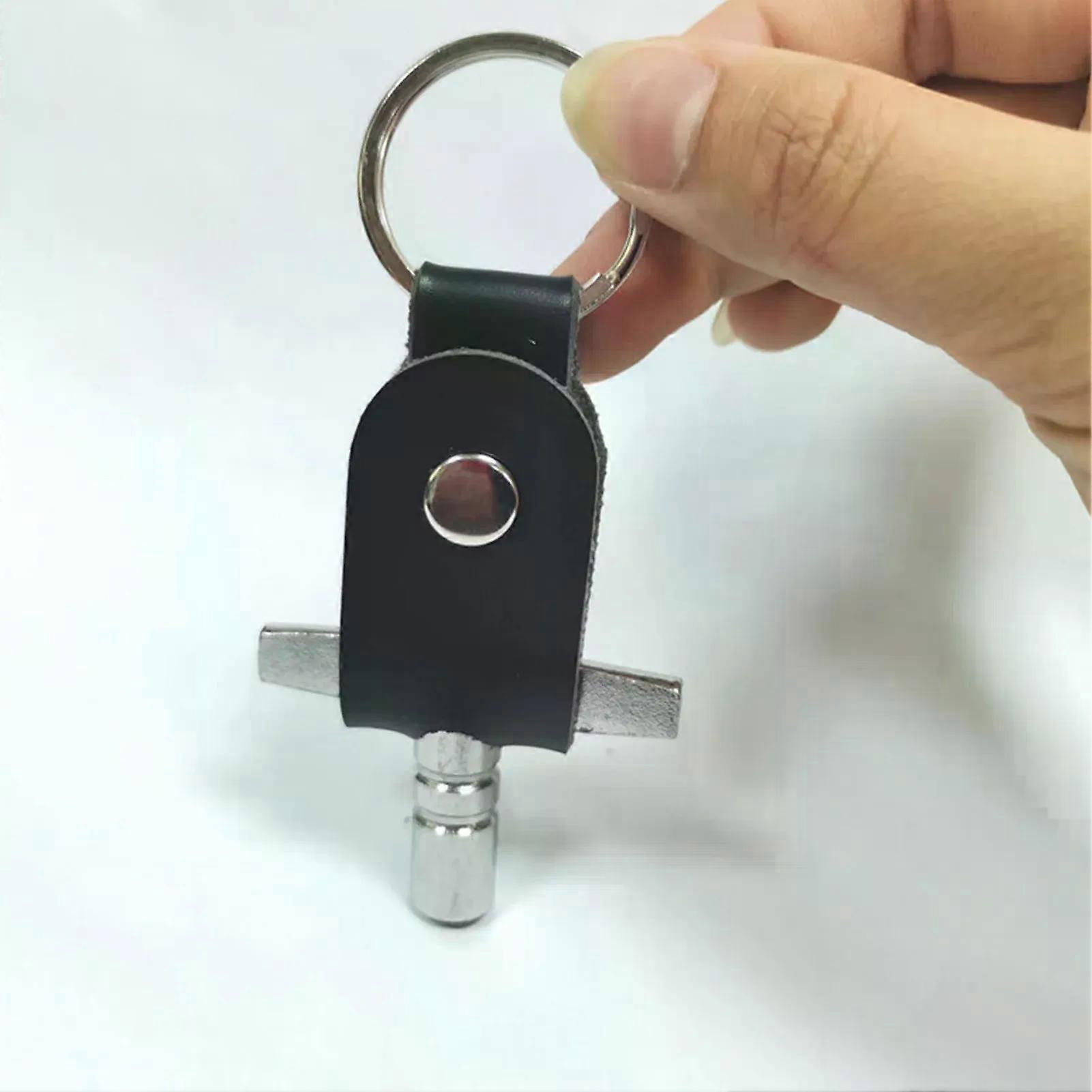 PU Leather Drum Key Holder Drum Keychain Case Gift for Drummer Drumstick Key Ring Drum Key Tool
