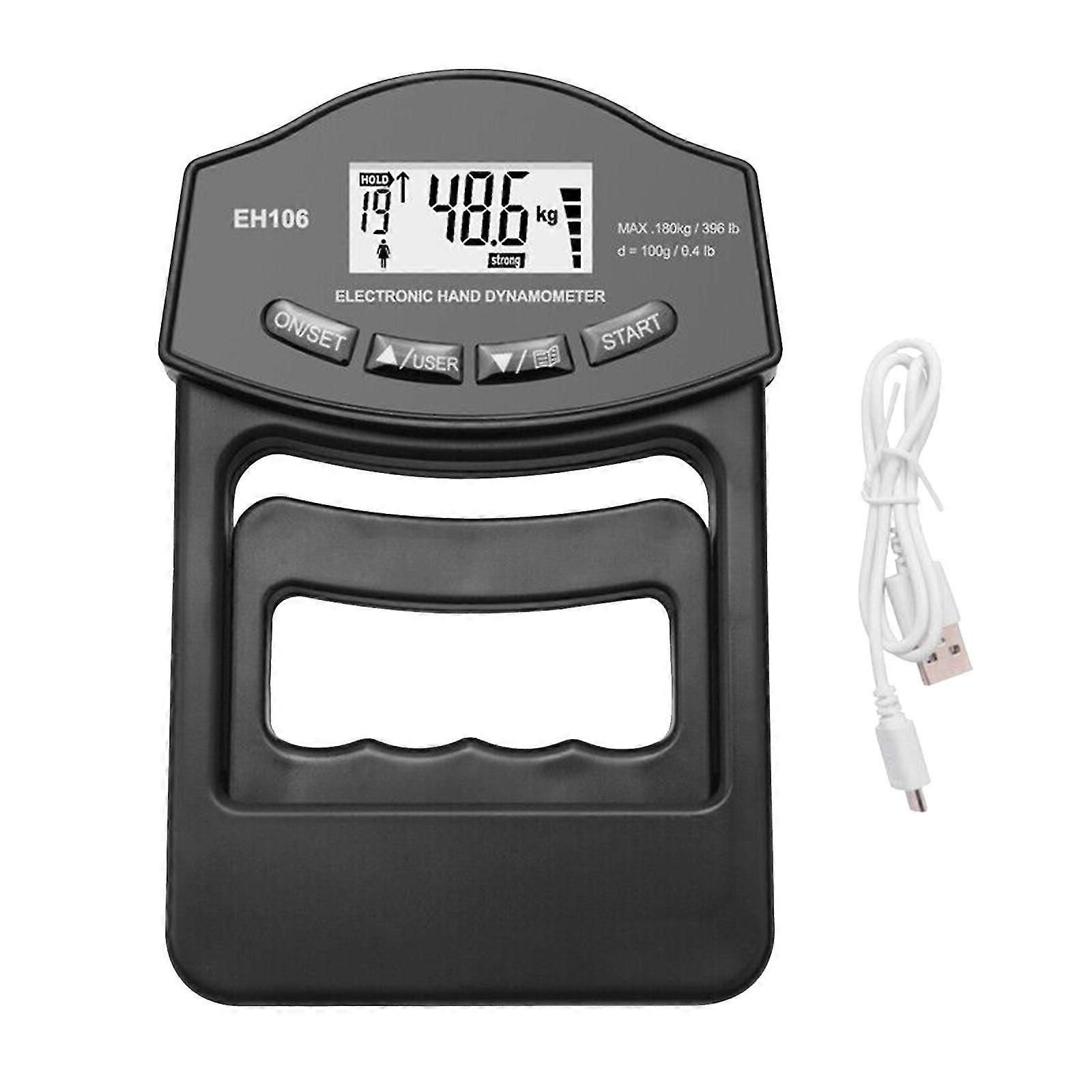 Electronic Grip Strength Tester, 396Lbs/180Kg LCD Digital Hand Dynamometer Grip