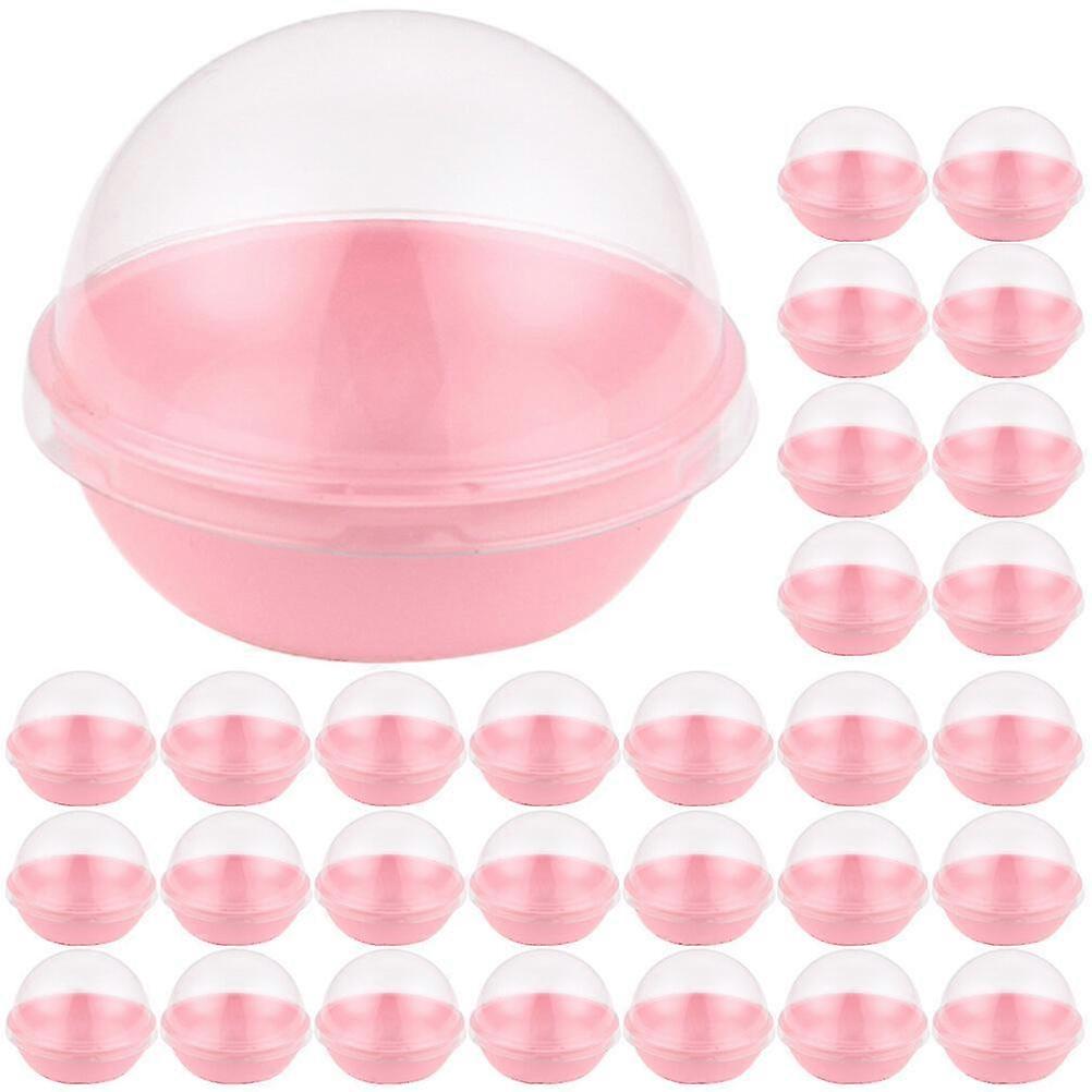 100Pcs Mini Cupcake Containers Cake Packaging Boxes Single Moon Cake Container with Dome Lid6.5X6.5X5CMPink SZRH