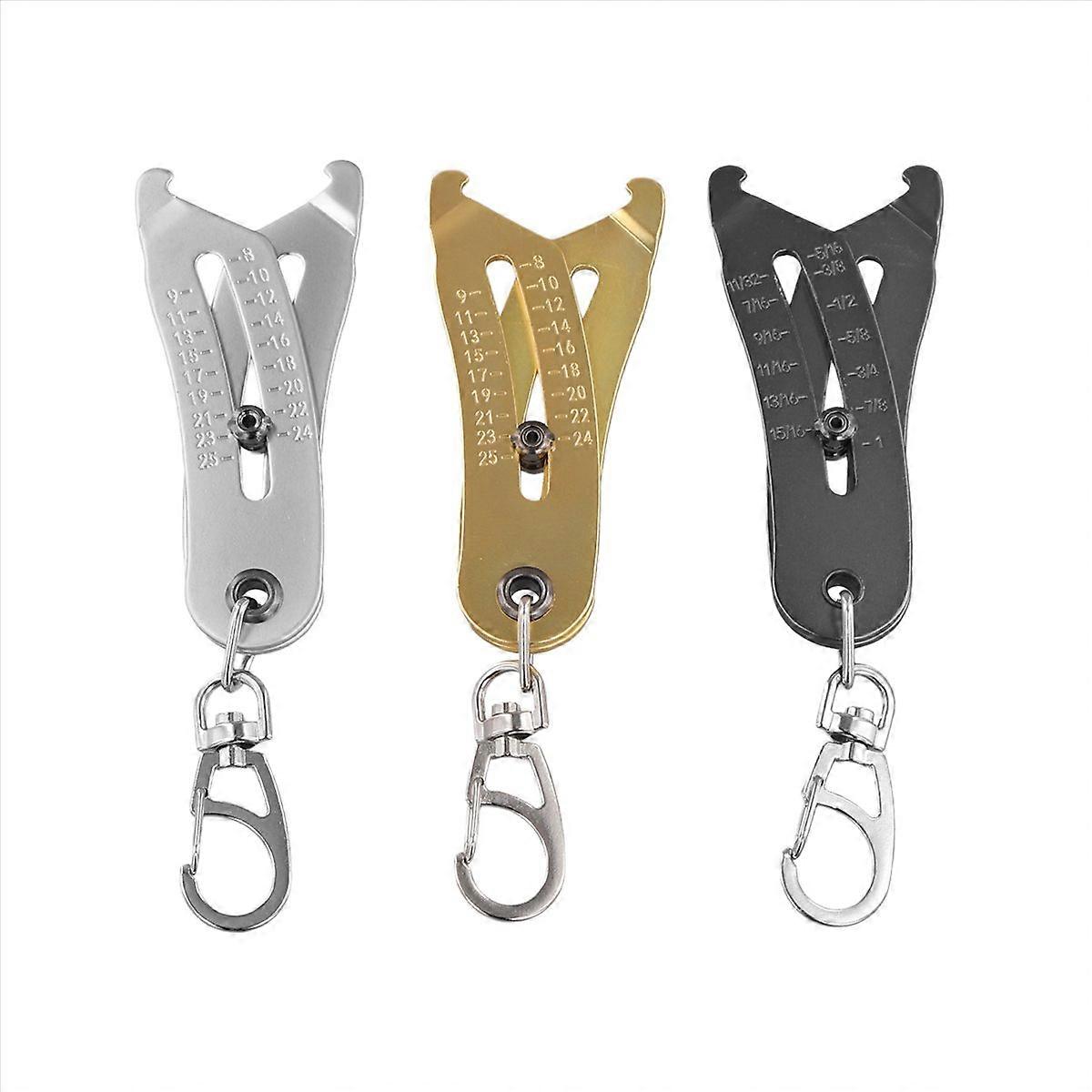 3PCS Portable Precise Thread Size Checker Keychain for Precise Measurement