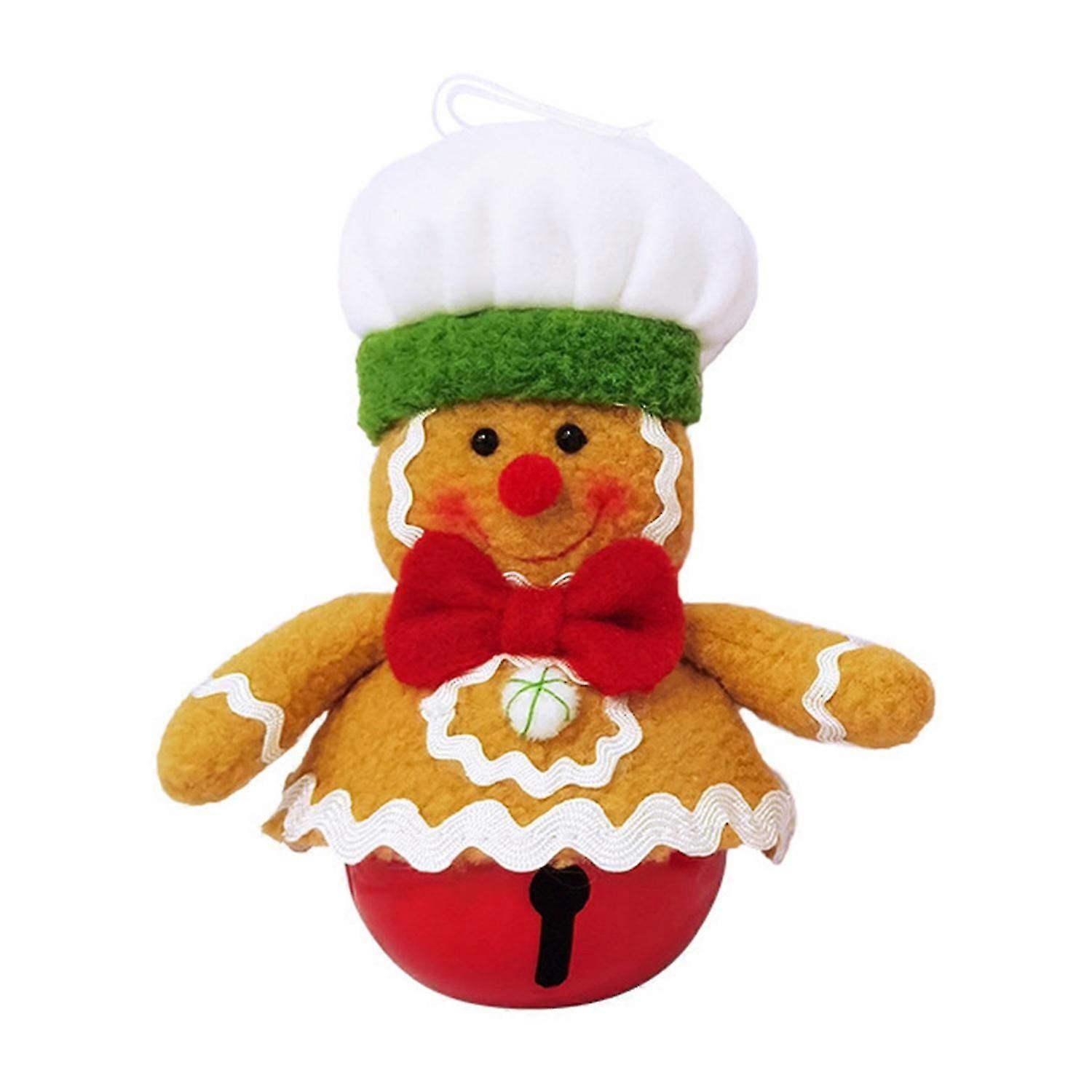 Gingerbread man Christmas ornament plush with chef hat for tree