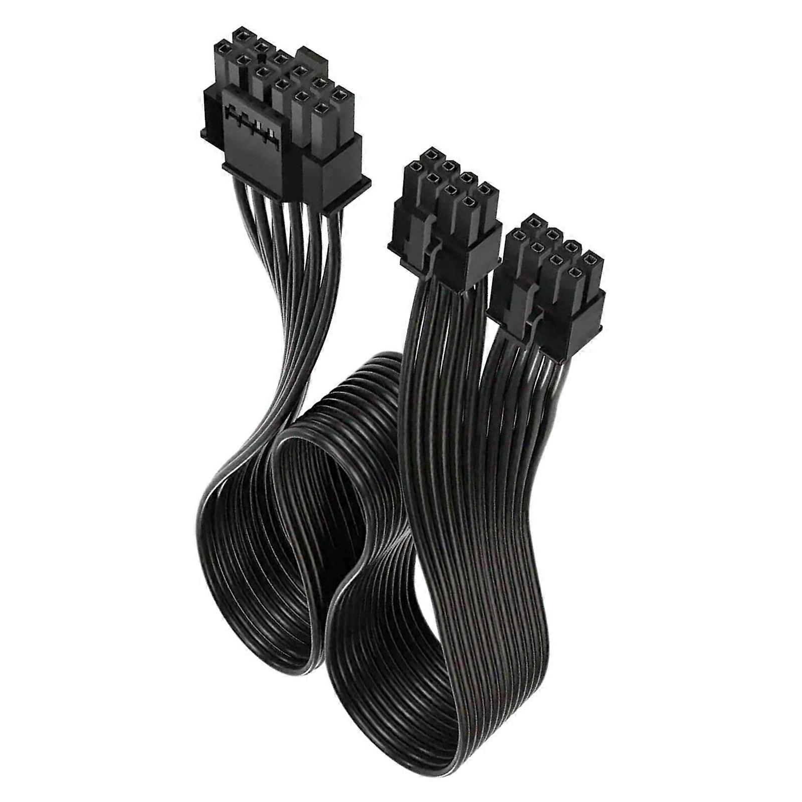 GPU Power Supply Cable 16PIN 12+4 Two 8pin Input 16AWG High Current Wire Optimized For PC Builds Multicolor