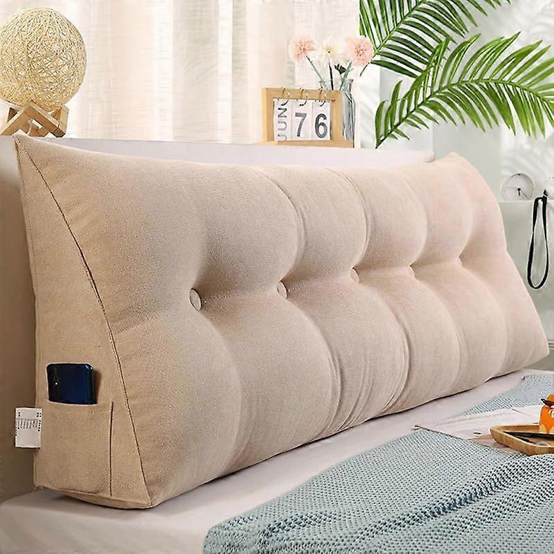 Triangular Reading Pillow with Lumbar Support Large Backrest for Sofa or Bed Soft Cushion for Reading