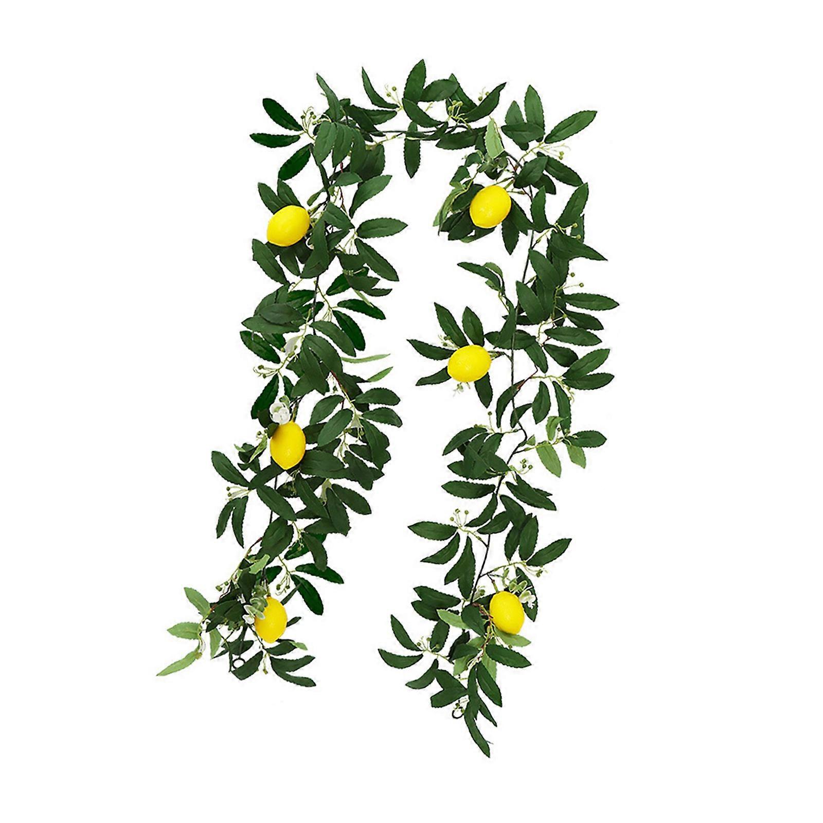 Realistic Lemon Leaves Stem With Silk Flower User Friendly Craft Materials For Indoor Outdoors Event Arrangements Multicolor