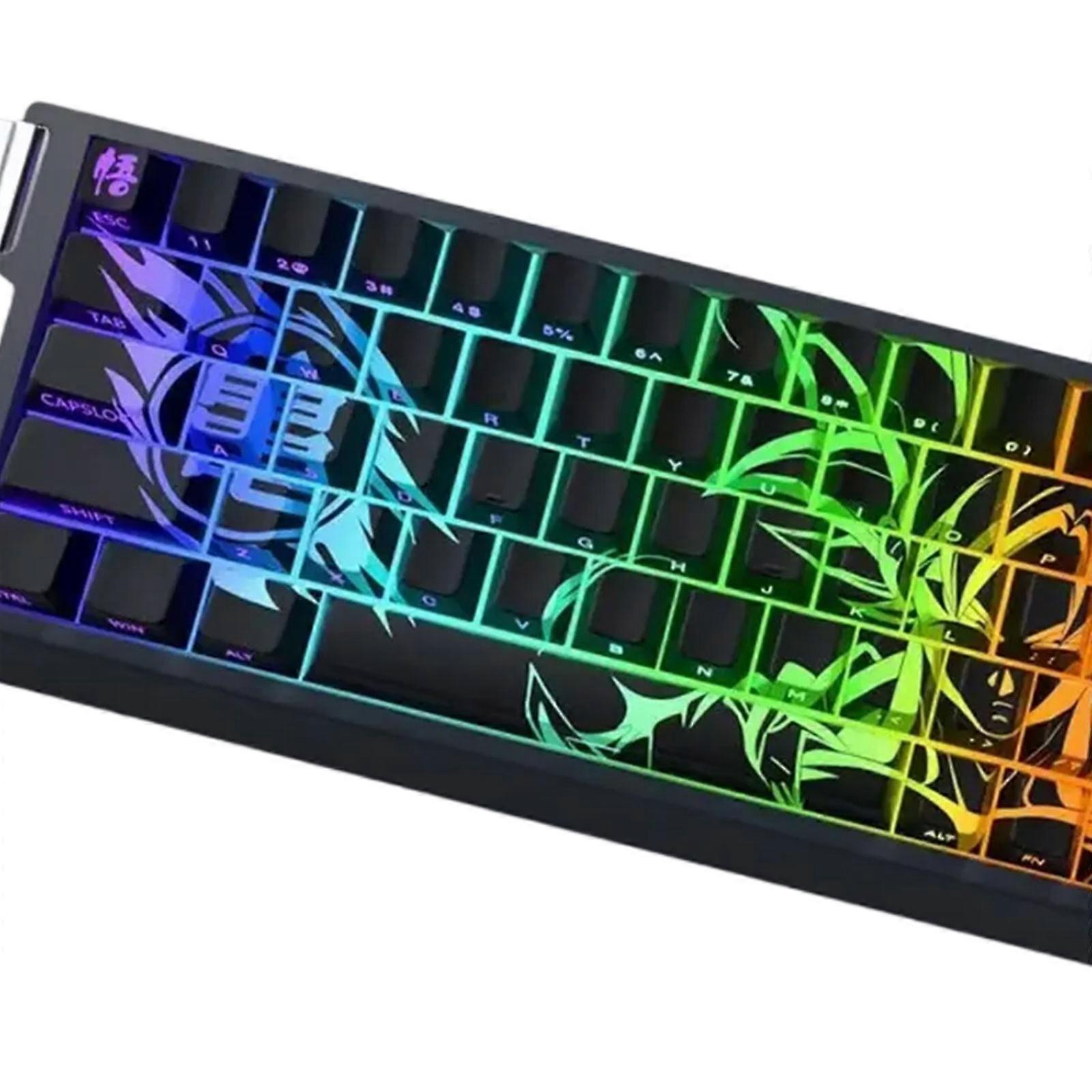 Keycaps 74Key Side Print Backlit Keycap Set Anime Dye Sublimations for 60 61 65 67 68 Keyboards Multicolor
