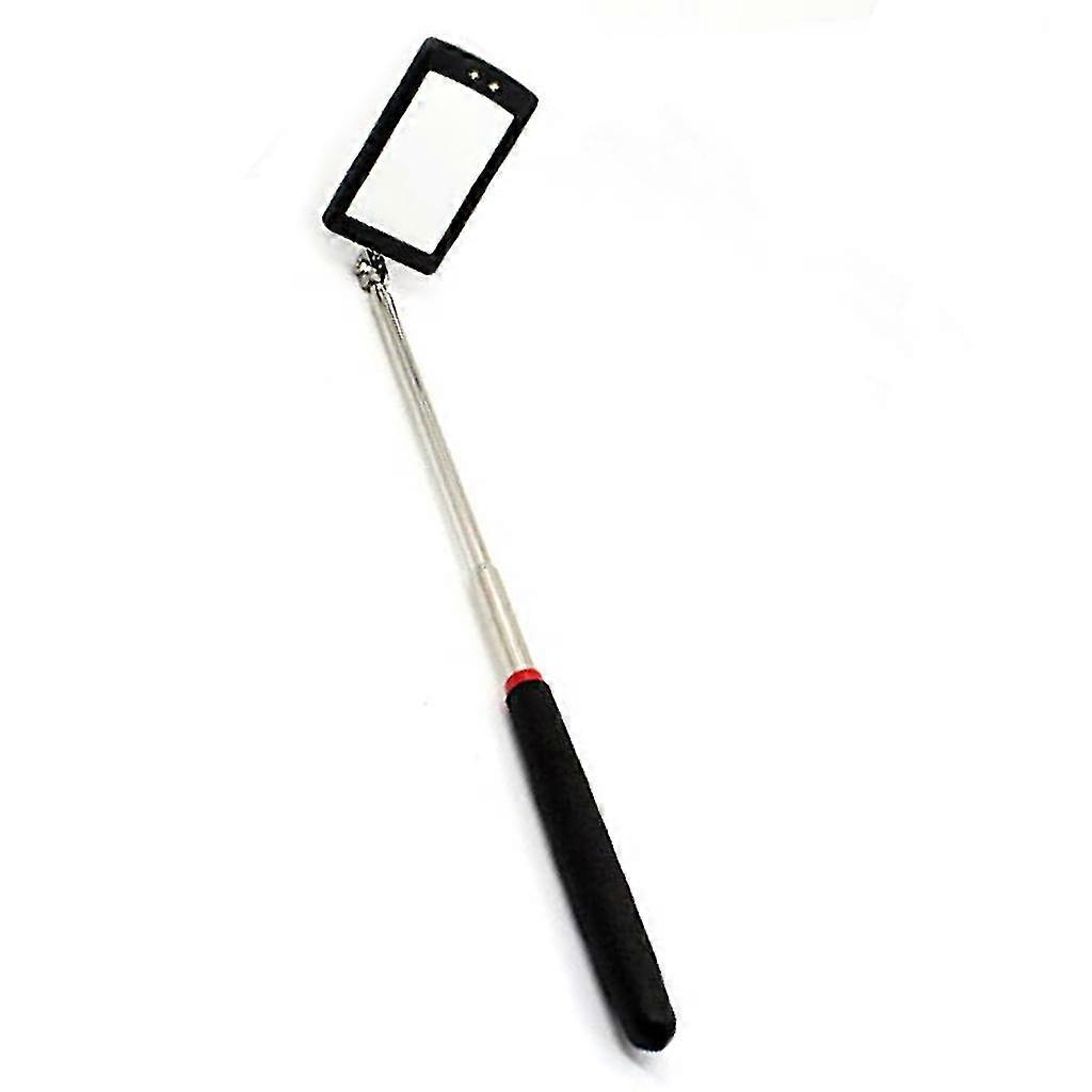 LED Inspection Mirror illuminate Extendable Telescoping Swivel Light Lighted 26s