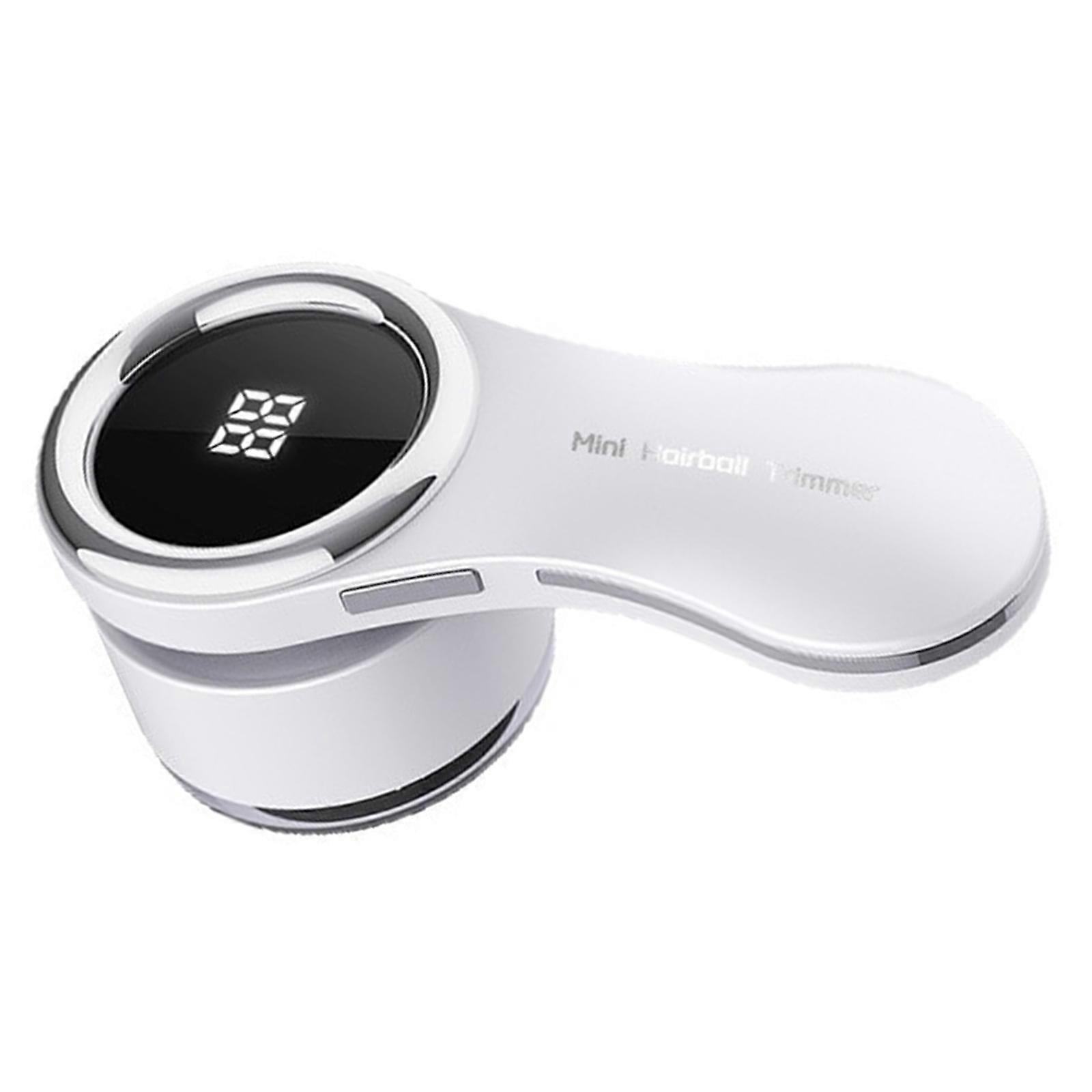 Hair Ball Trimmer LCD Display Clothes Lint Remover with Powerful Motor Sweater Defuzzer for Home and Travel Use  White