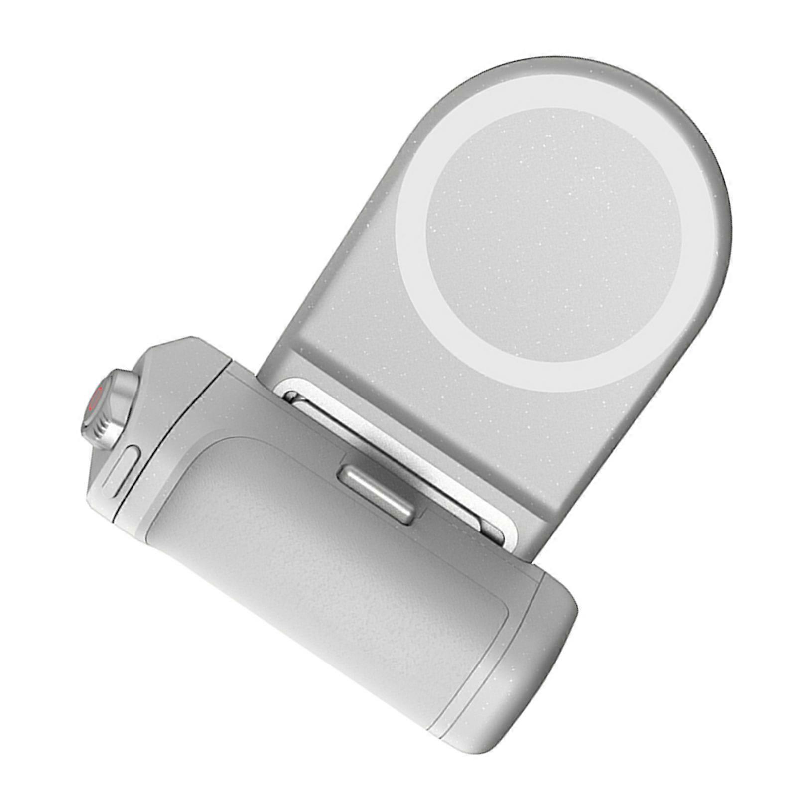 Magnetic Phone Camera Grip Handle With Bluetooth-compatible Remote And Magnetic Wireless Charging Stable Bracket  Grey
