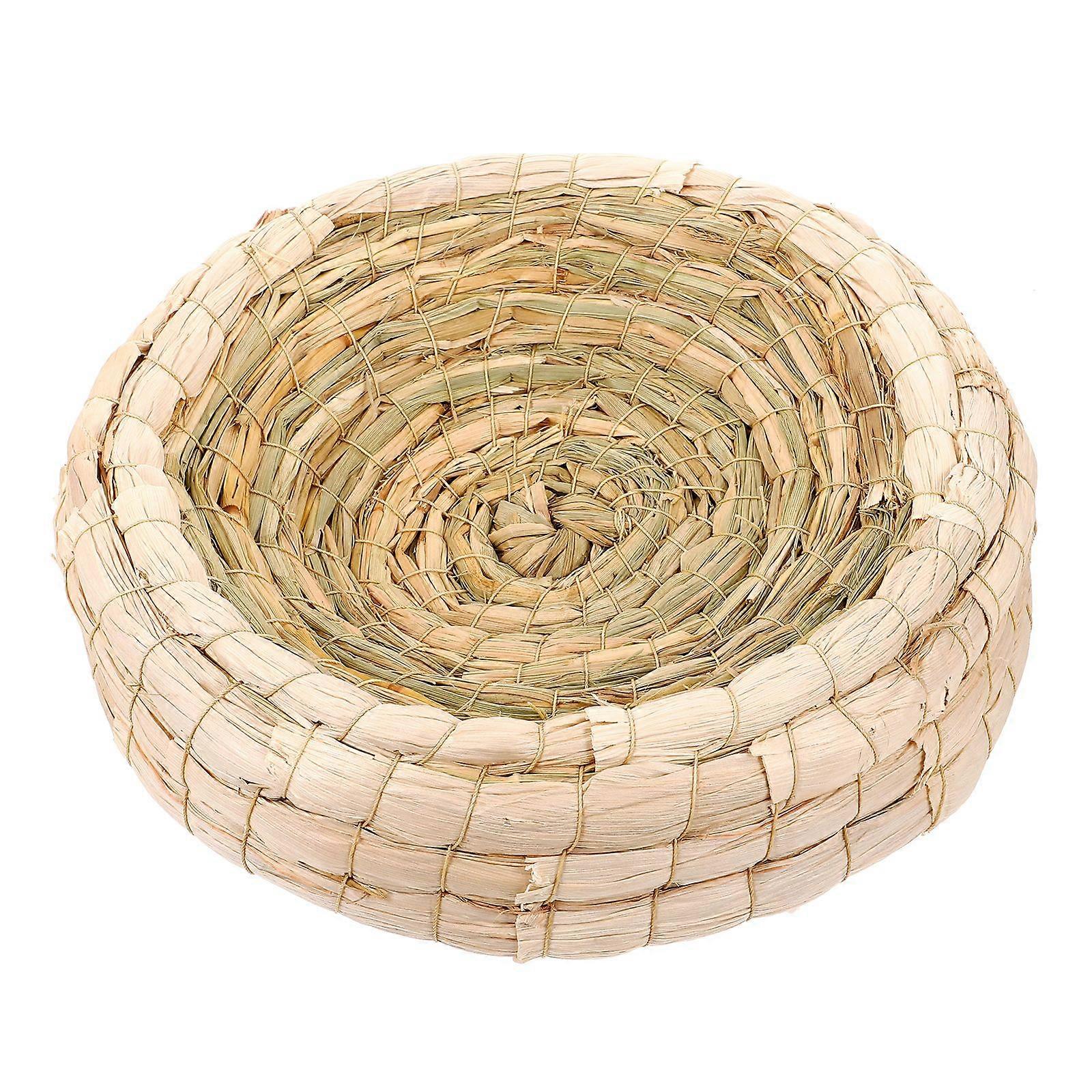 Straw Bird Woven Nest Straw Bird Breeding Nest Hatch House for Dove Parrot Rabbits Pigeon