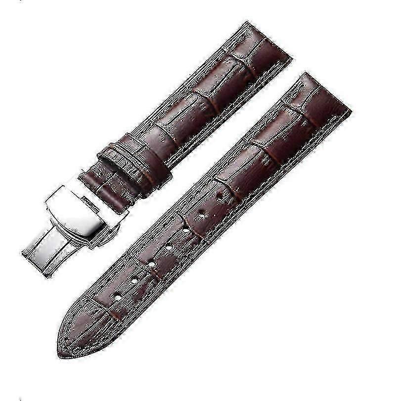 Cinturini in pelle Cinturino in alligatore di ricambio per uomini donne con fibbia a farfalla argento