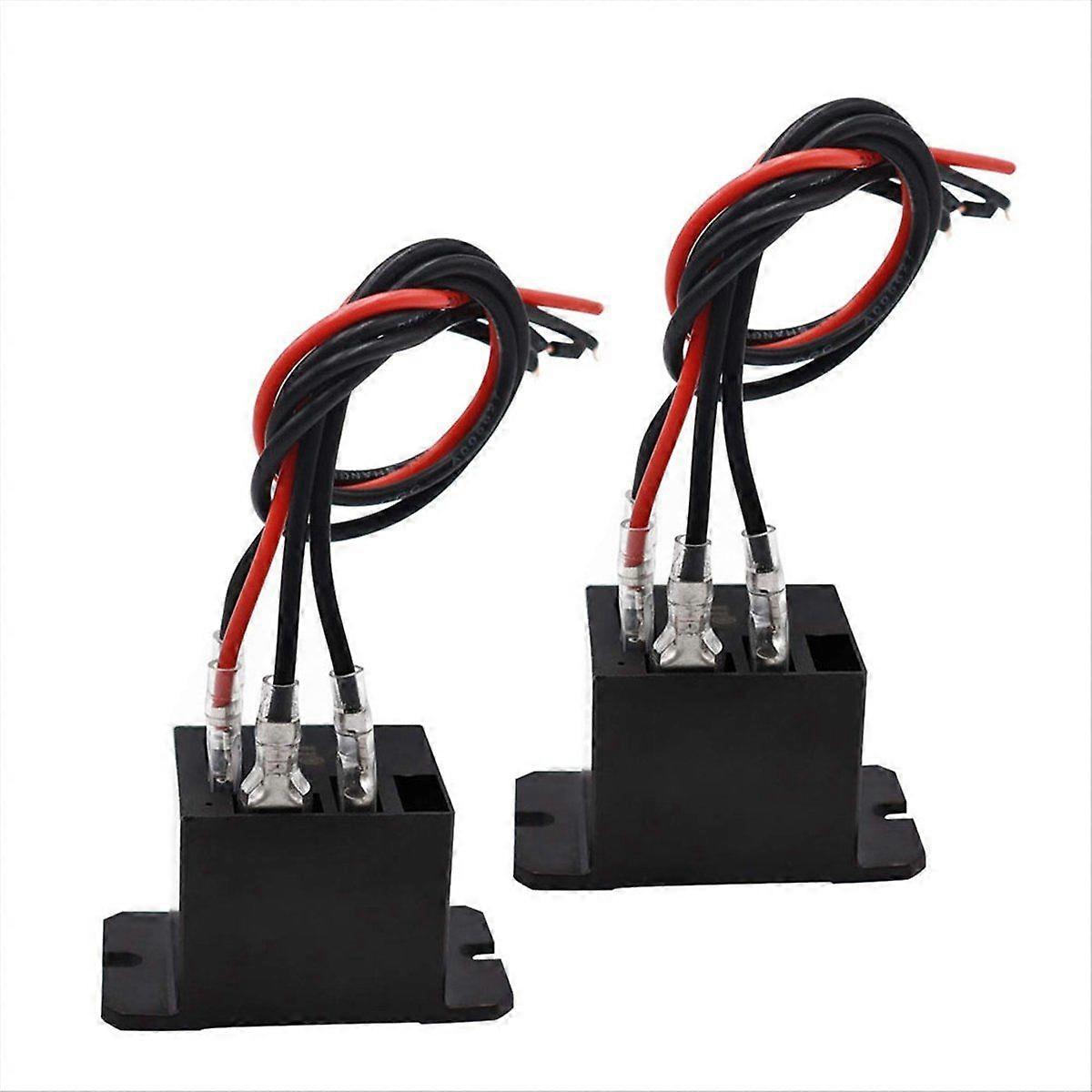 2PCS Power Relay SPST Coil with 8 Quick Connect Terminals Wires DC12V