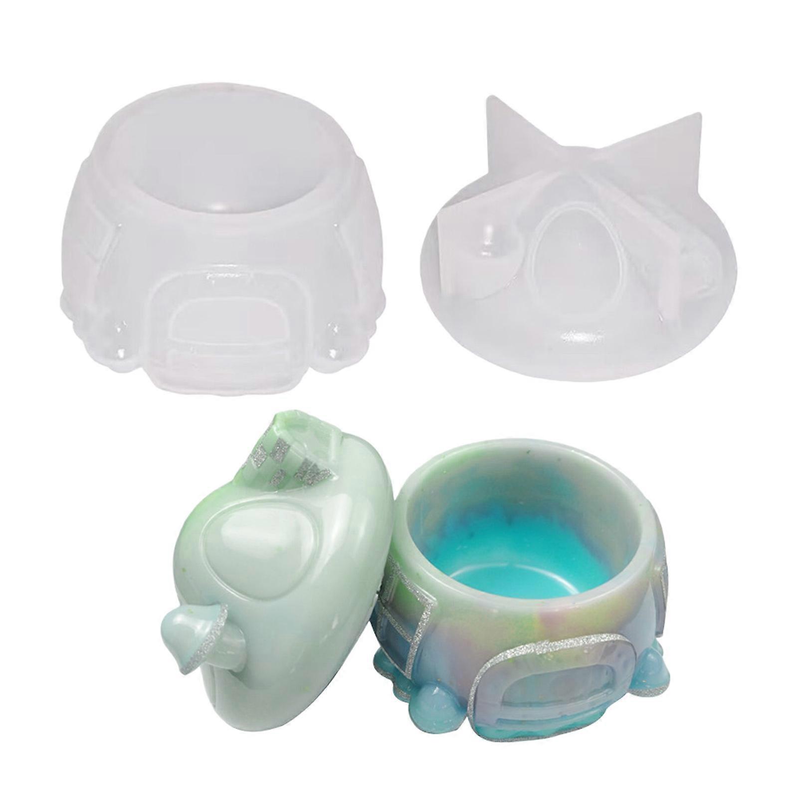 Multifunctional Mushroom Desk Organizers Storage Jar Silicone Making Mold with Lid For DIY Craft Epoxy Resin Casting Multicolor