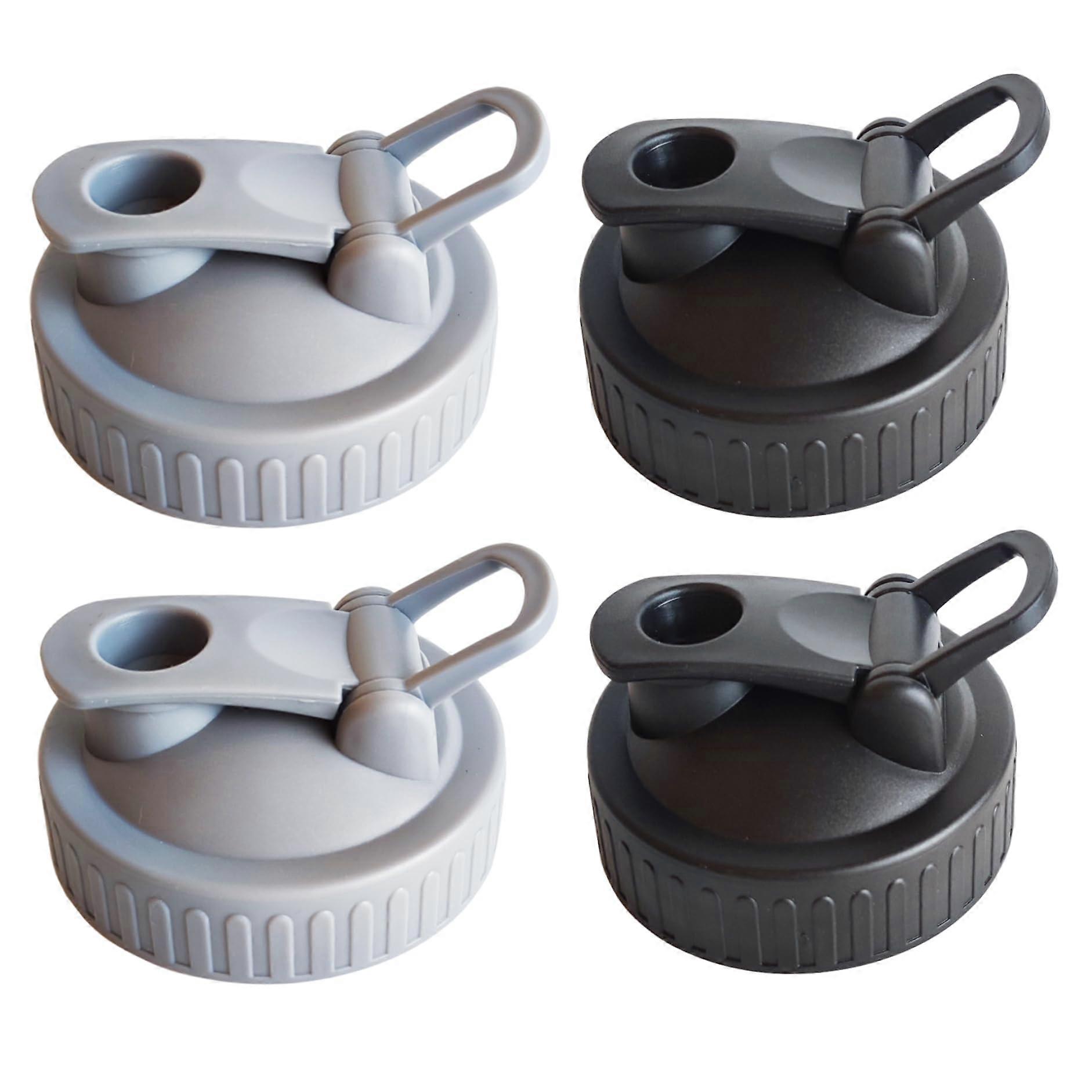 Jar Pour Spout Lids with Flip Cap for Regular Mouth, LeakProof Easy Pouring, 4 Pack