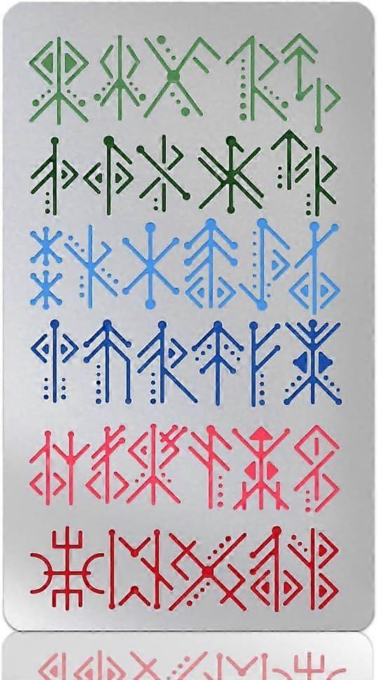 Metal Stencil for Craft Wood Burning Bind Stencil Ancient Alphabet Stainless Steel Reusable Painting Template for Wood Carving Pyrography Scrapbooking