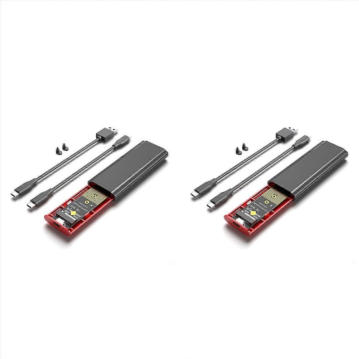 2X M2 SSD NVME Enclosure M.2 to USB 3.1 SSD Box Case for M.2 PCIe NVMe M Key 2230/2242/2260/2280 Too