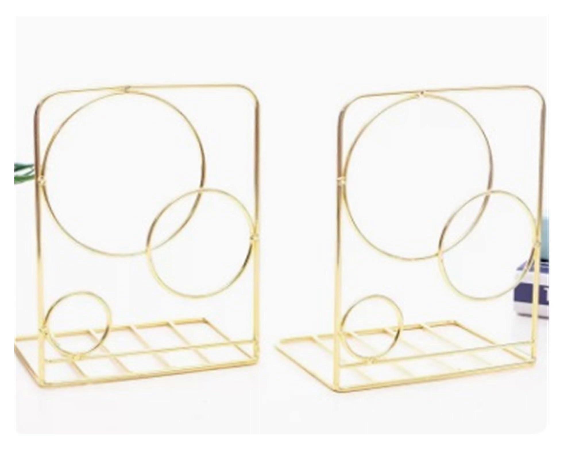 Cactus Metal Bookends Set of 2 Nonskid Decorative Desk Organizer for Office and Home Storage