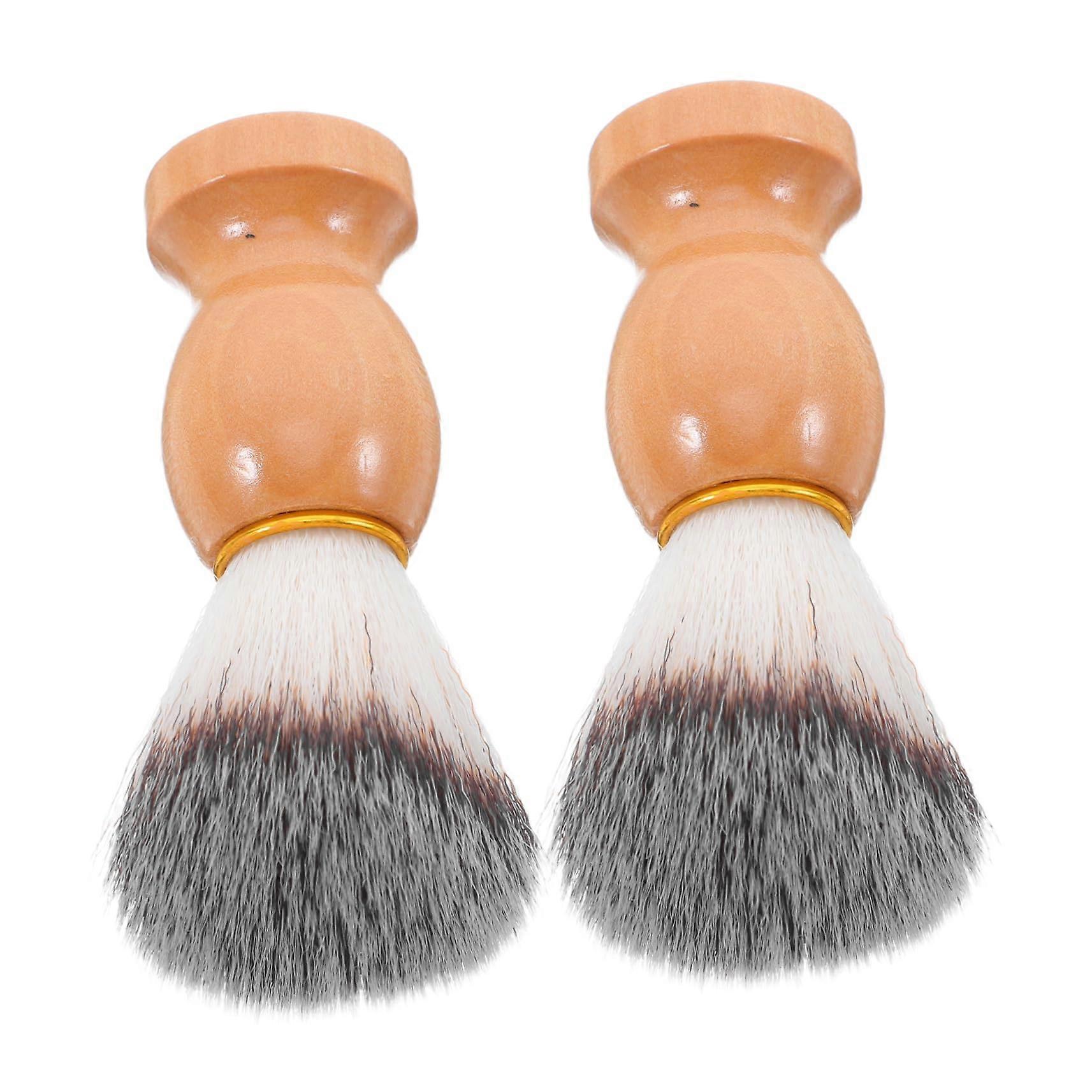 2 Pack Beard and Mustache Brush with Ergonomic Handle for Wet Shaving and Skin Care