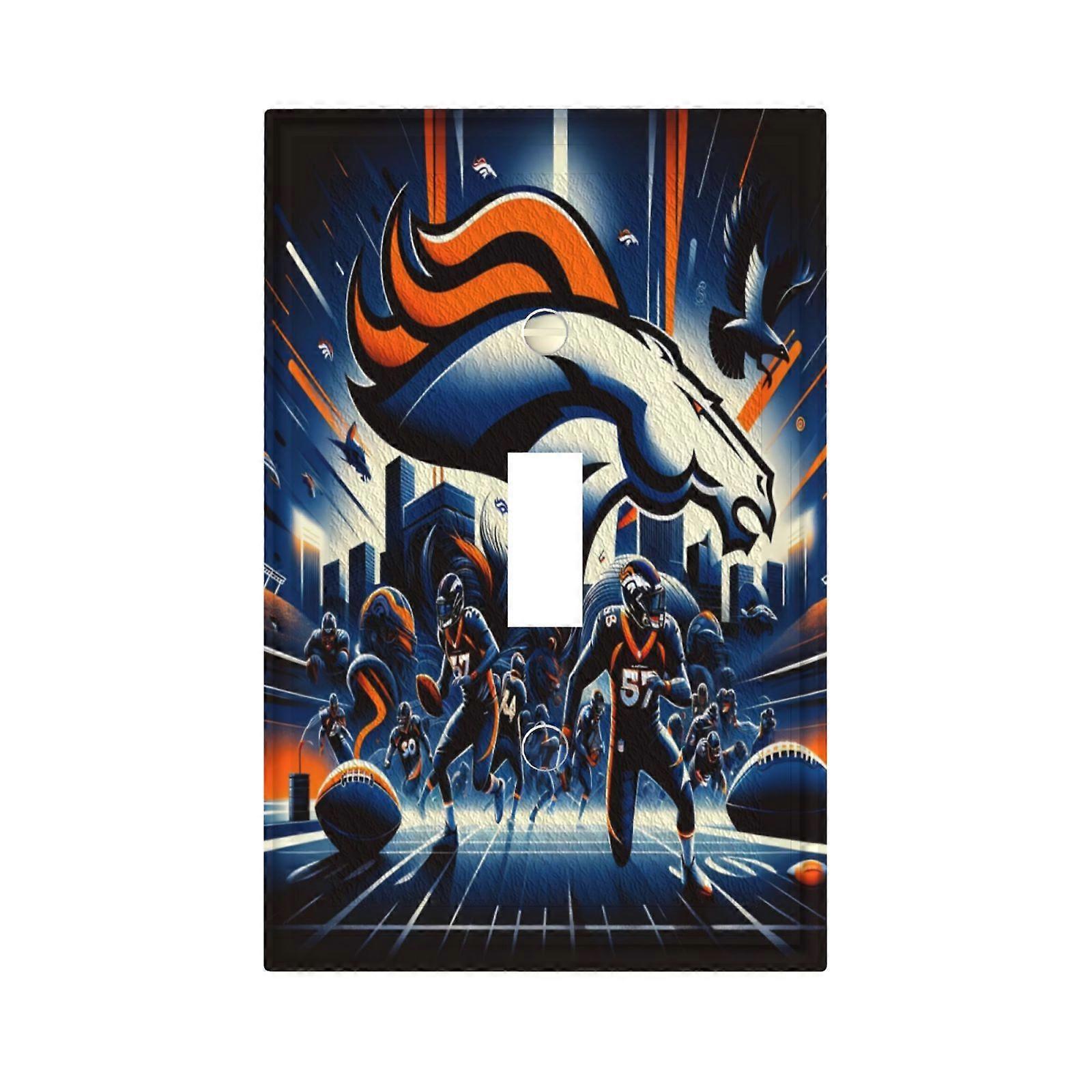 Broncos Switching Lights Single Leather Roman Frame Switch Panel Wall Panel Single Double/Pull Light Switch