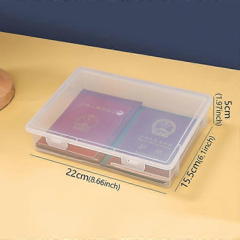Plastic Storage Box For Supplies Large Capacity Transparent Important Information Household Registration Shape Organizing Box