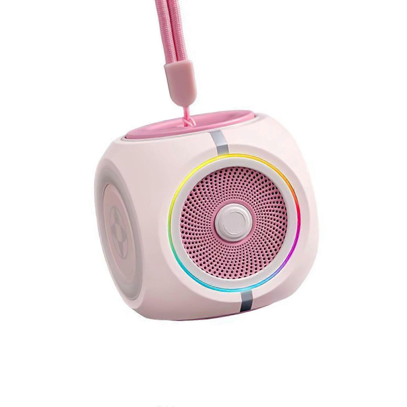 Fingertip Gyroscope Bluetooth-compatible Speaker Wireless Bass Pairing Outdoor Loudspeaker For Smartphone Tablet  Pink