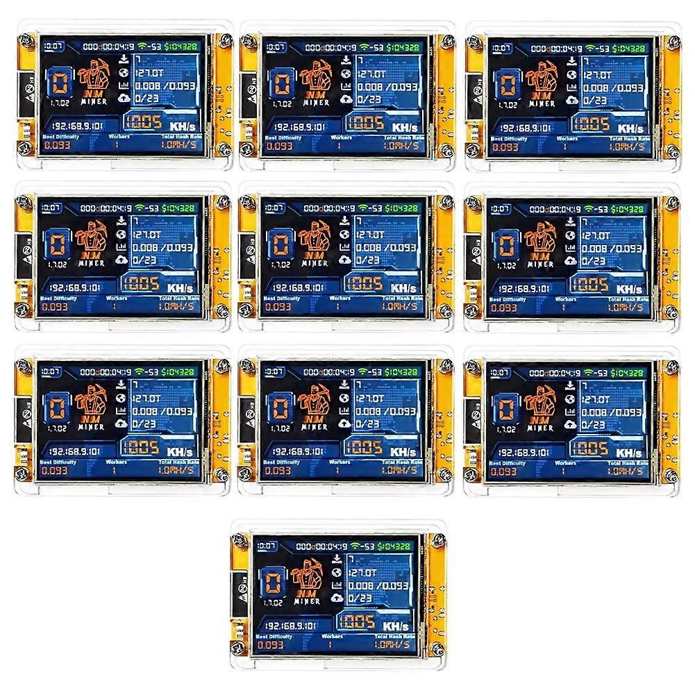 NMMiner NerdMinerV2 Hashrate 1000KH/S ESP32 2.8Inch Smart Display Bitcoin Solo Lottery Miner ESP32-2432S028R WROOM 10 Sets
