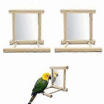 parrot bird mirrors, bird stand perch with mirror