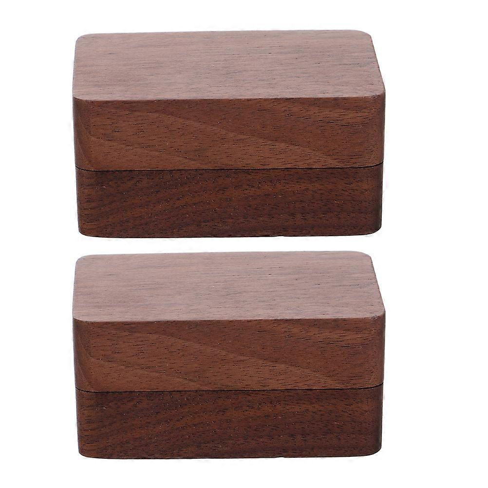 Walnut Jewelry Box for Wedding Rings 8Pcs Classic Keepsake Storage Case