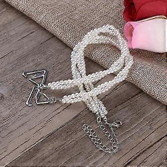 Fancy bra straps pearls dual-layer adjustable removable for dress