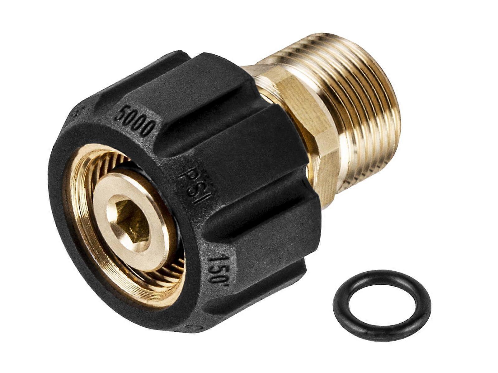 Pressure Washer Adapter M22 15mm to 14mm Brass Fitting 5000 PSI Leak Hose Coupler