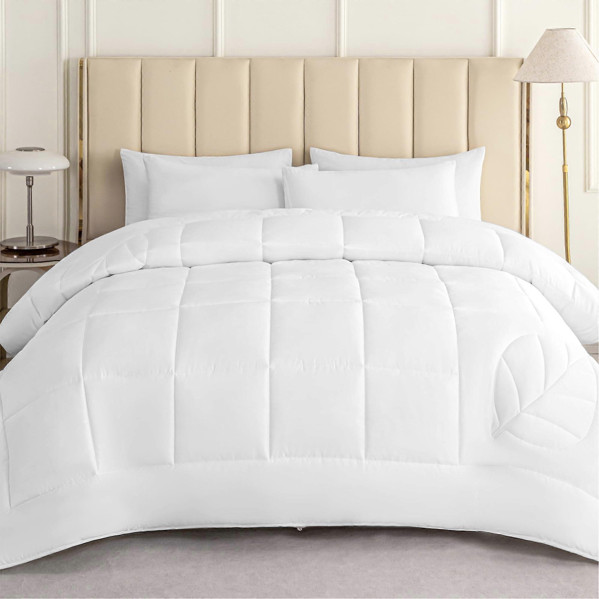 Cooling Comforter Queen Lyocell Silky Soft Breathable All Season Quilted Duvet Insert 7lbs