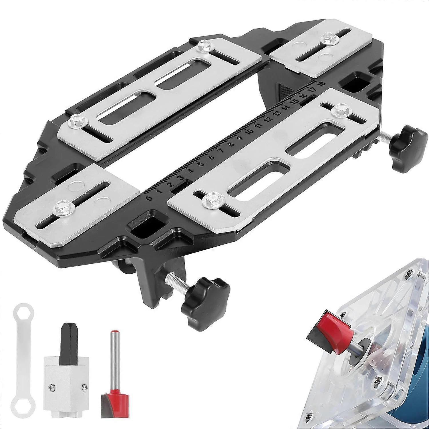 Door Hinge Jig and Concealed Hinge Jig with Adjustable Template, Precise Positioning and Depth Gauge