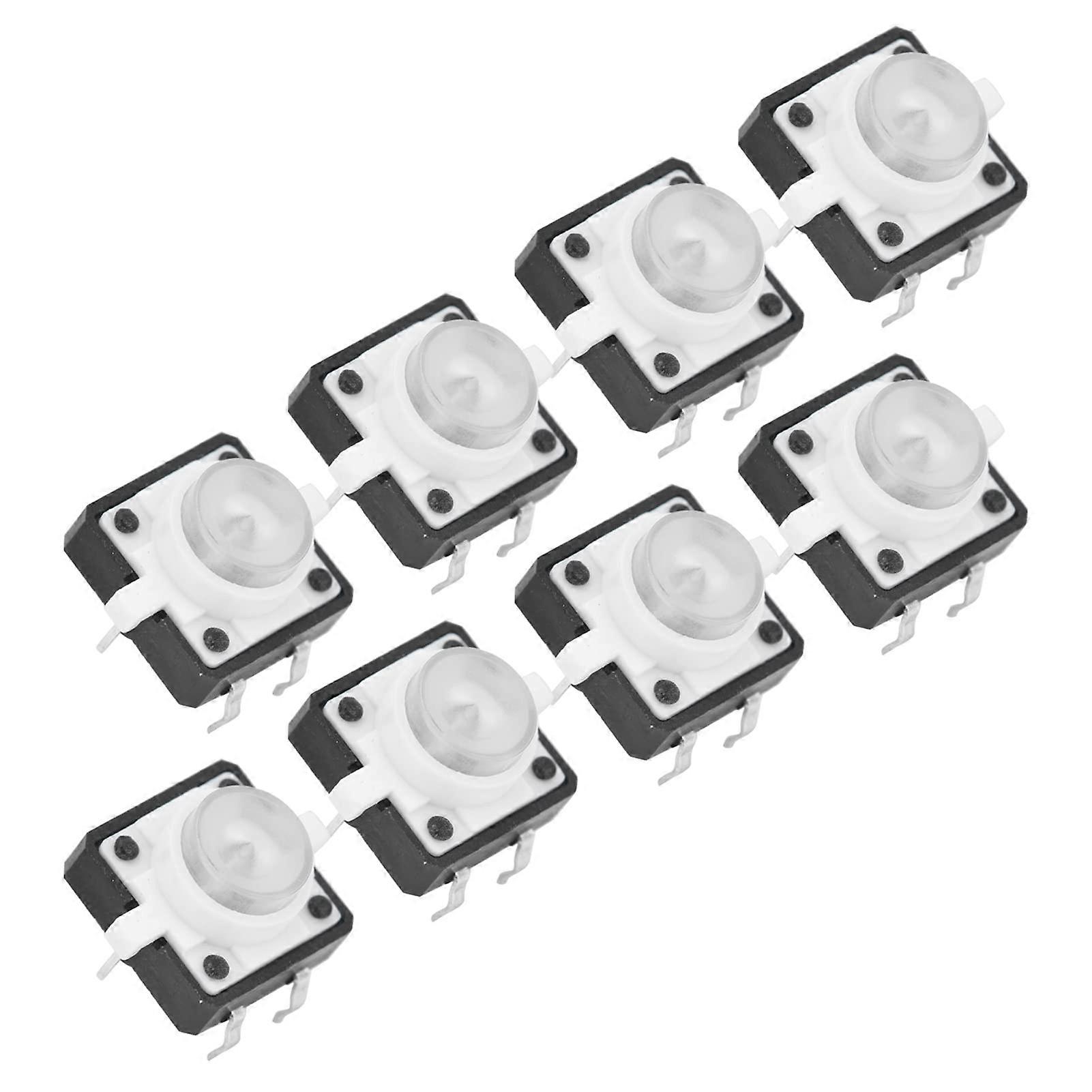 Tactile Push Button Switch LED Momentary 6 Pin 12x12x7mm White 20PCS for Electronics Projects and Circuit Design