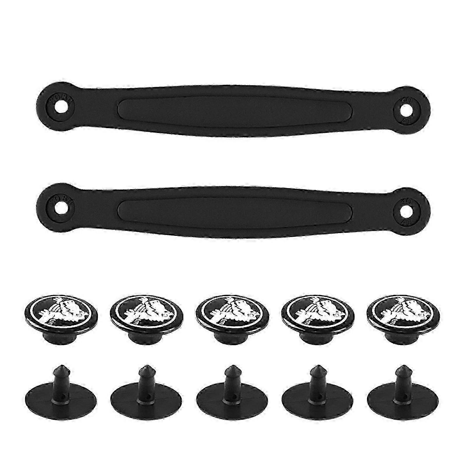 PVC replacement straps for heel on clogs sandals, white with rivets