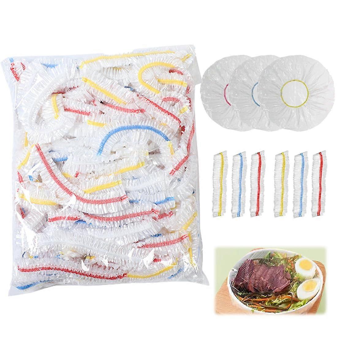 200 Pack Elastic Food Storage Covers with LeakProof Seal for Kitchen Containers