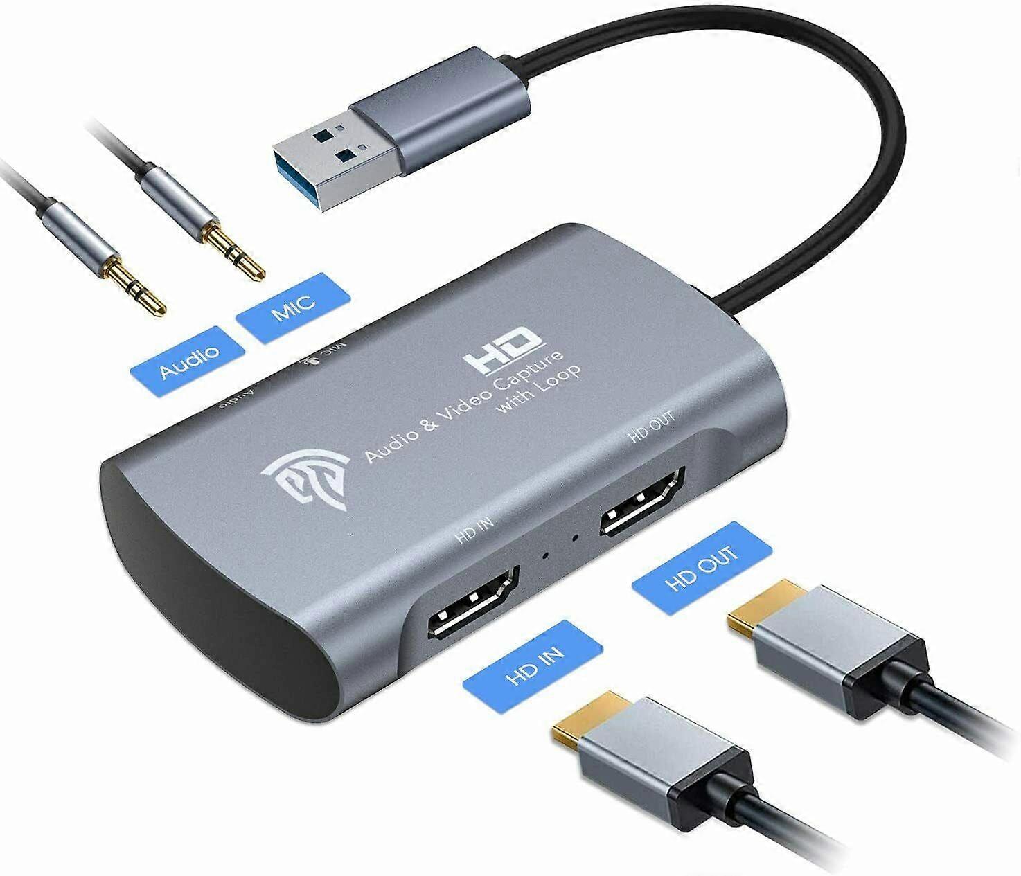 Video Capture Cards,Gaming Recorder Card, USB3.0 Video Game Capture Card 4Kp60,