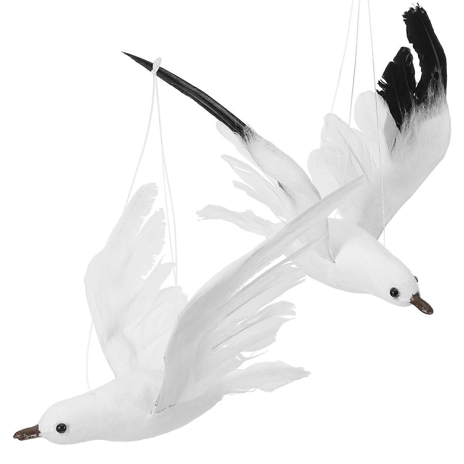 Fake Seagull Realistic Simulation Bird Model for Decoration 2Pcs Hanging