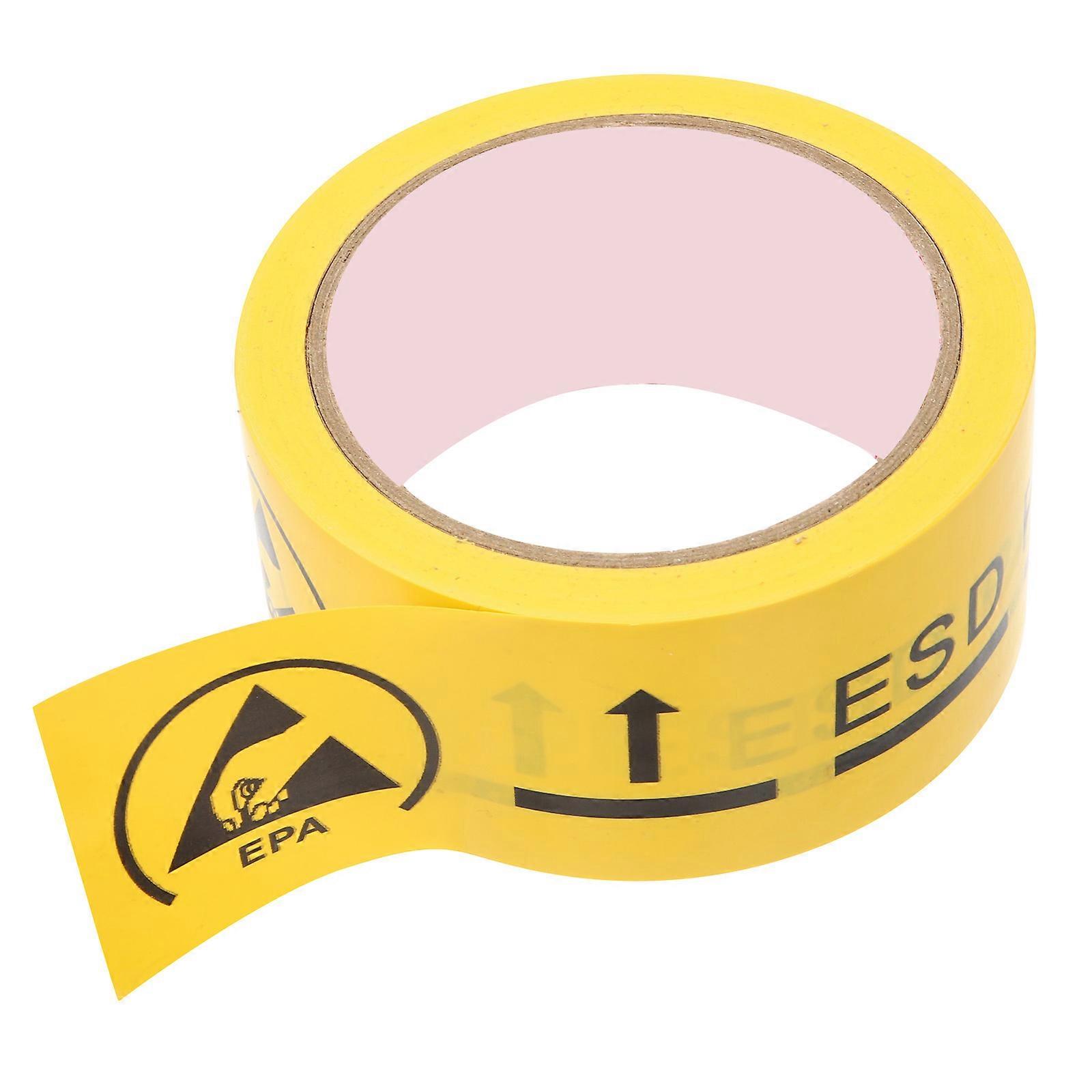 Adhesive Decal Static Sensitive Warning For Laboratories Yellow 4.80Cm Width X 18M Length 1 Roll