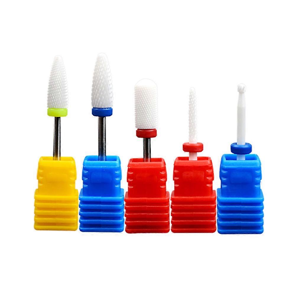 Nail Drill Bits Set Corn Head for Grinding Use 2Pcs Ceramic Assorted Color